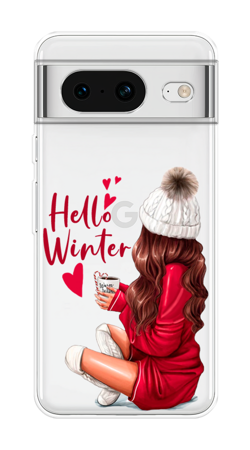 

Чехол на Google Pixel 8 "Hello winter", Красный;белый;коричневый, 271550-5