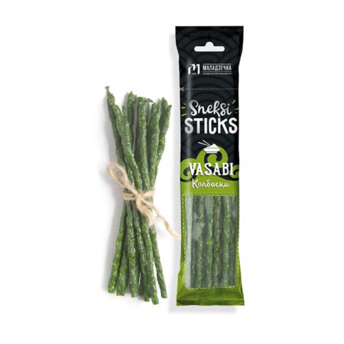 

Мясные снеки Маладзечна Sneksi sticks васаби 80 г