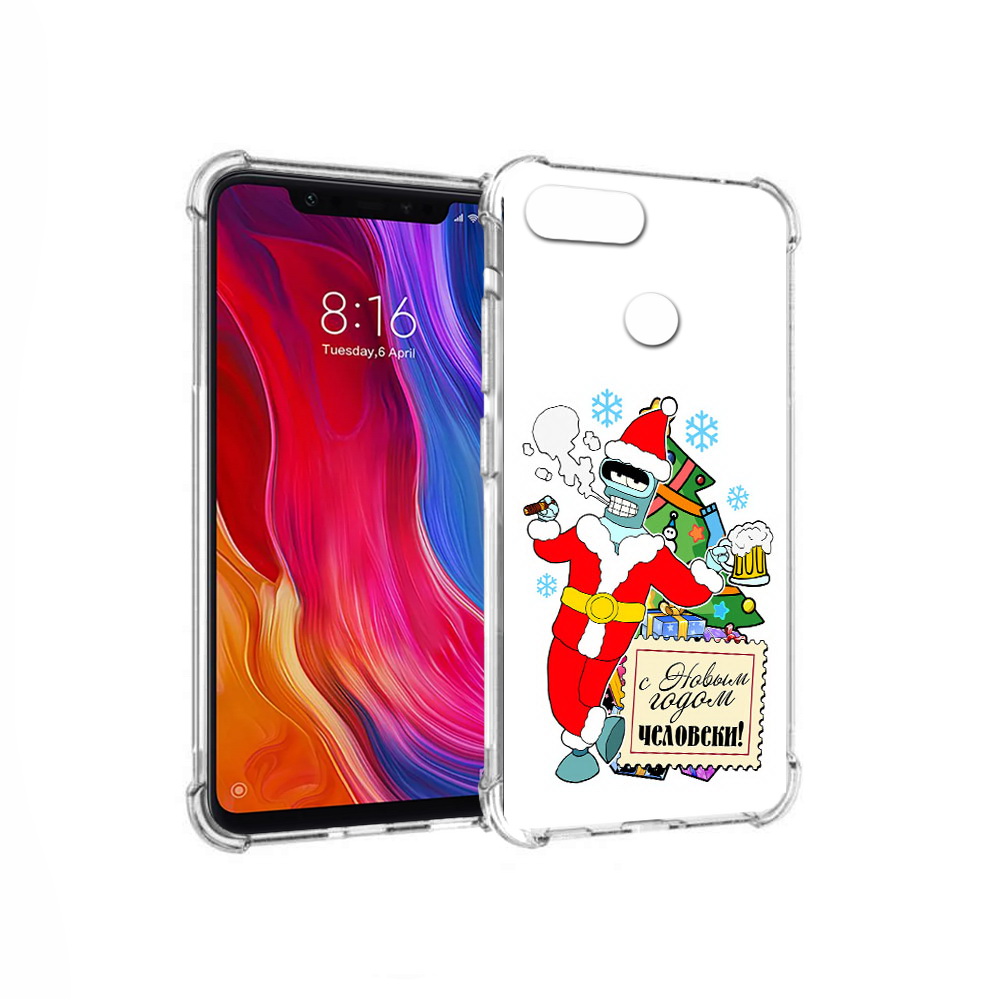 Чехол MyPads Tocco для Xiaomi Mi 8 Lite С новым годом человеки (PT119514.309.150)