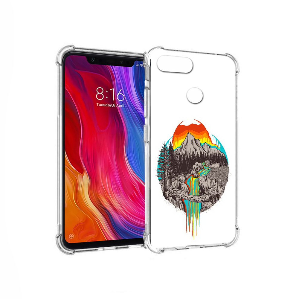 

Чехол MyPads Tocco для Xiaomi Mi 8 Lite Радужный водопад (PT119514.309.144), Прозрачный, Tocco