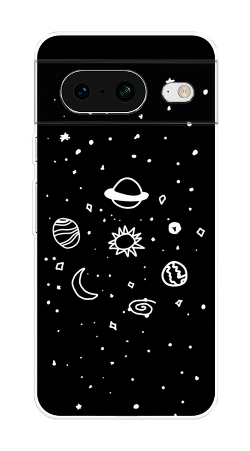 

Чехол на Google Pixel 8 "Дудл солнечной системы", Бежевый;серый, 271550-2