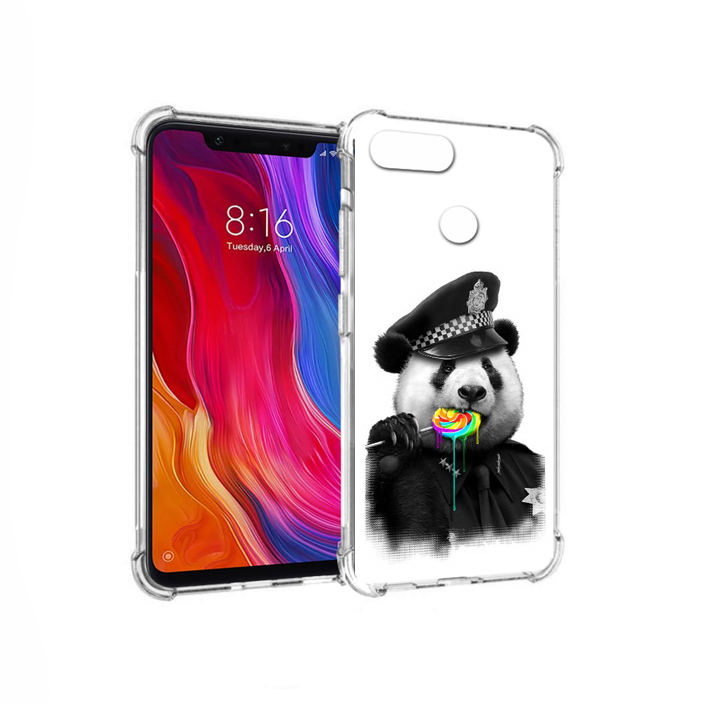 

Чехол MyPads Tocco для Xiaomi Mi 8 Lite Панда полиция (PT119514.309.130), Прозрачный, Tocco
