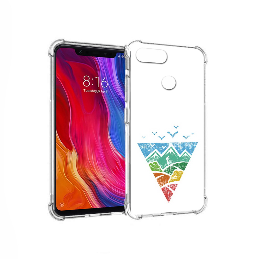 

Чехол MyPads Tocco для Xiaomi Mi 8 Lite Лес земля море чайки (PT119514.309.105), Прозрачный, Tocco