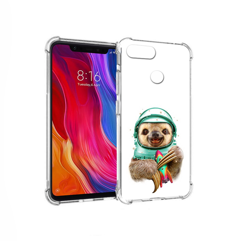 

Чехол MyPads Tocco для Xiaomi Mi 8 Lite Ленивец астронавт (PT119514.309.104), Прозрачный, Tocco