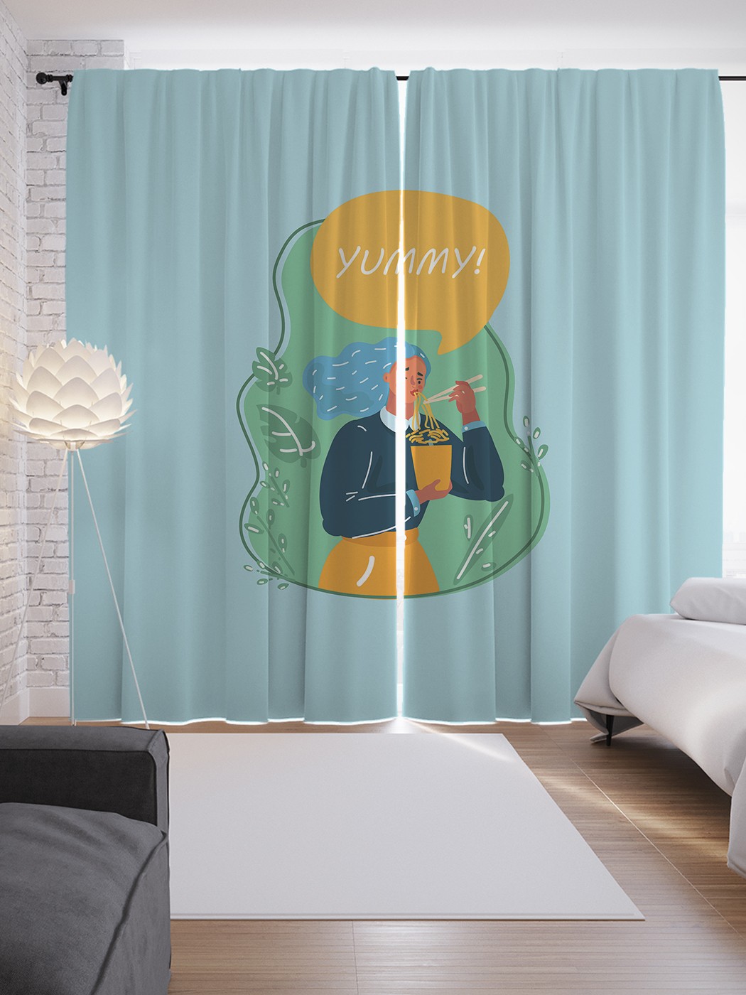 

Шторы JoyArty с фотопечатью "Девушка и стрит-фуд" из сатена, 290х265 см, Девушка и стрит-фуд