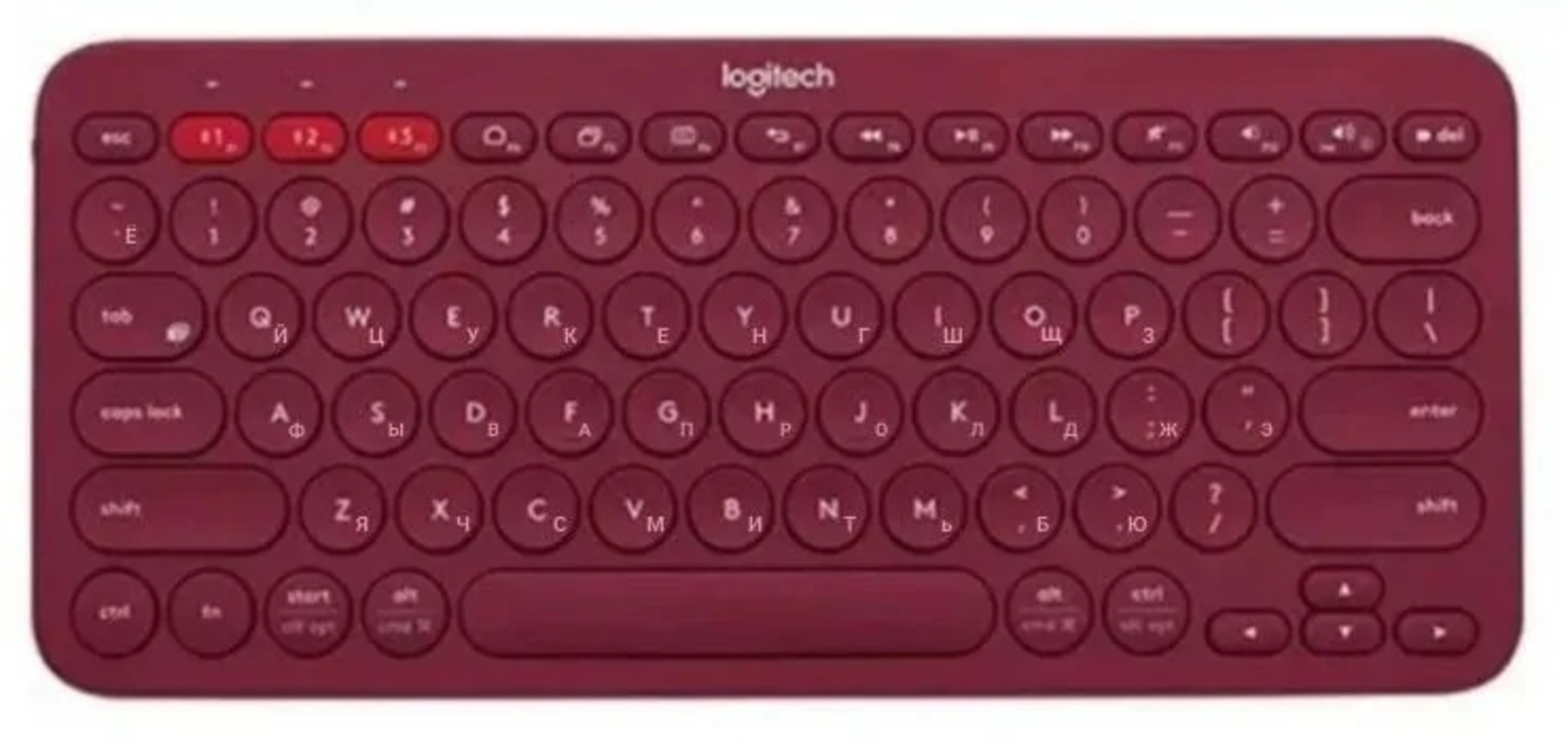 Беспроводная клавиатура Logitech K380 красный (ART000825)