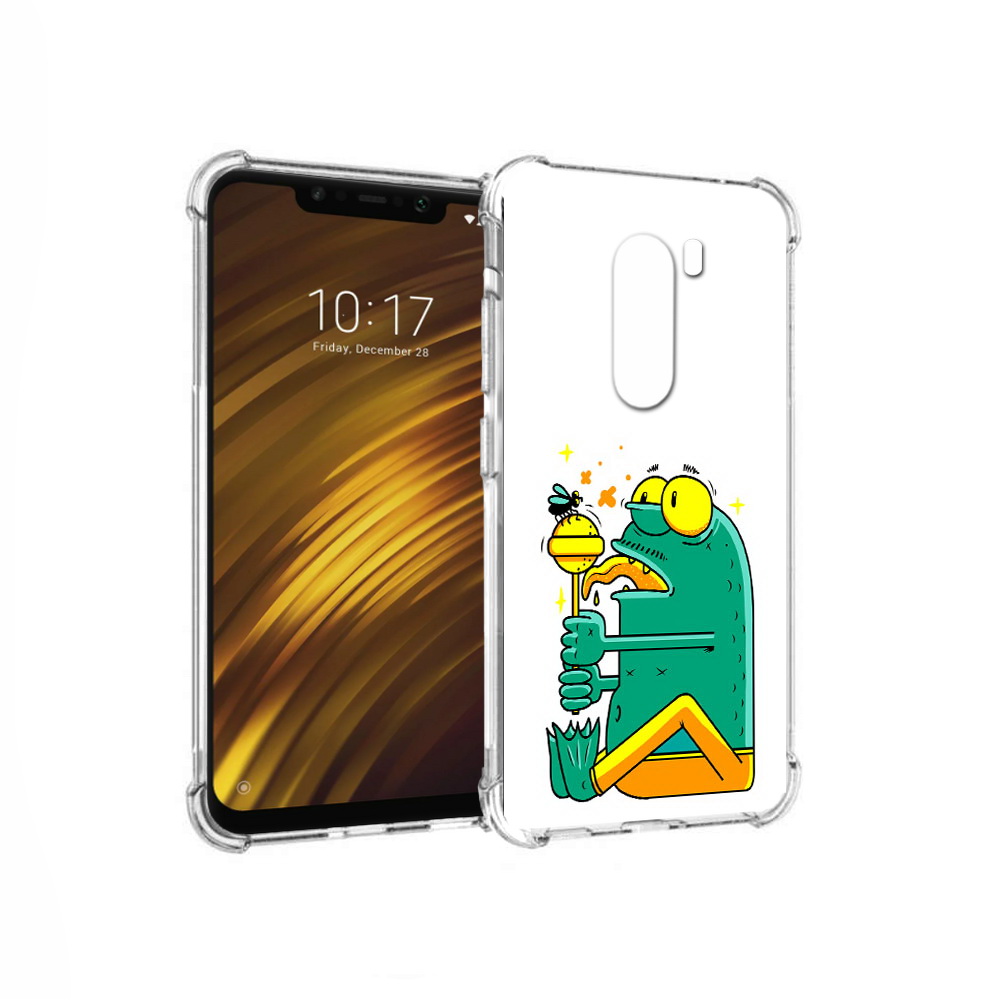 

Чехол MyPads Tocco для Xiaomi Pocophone F1 Зеленая лягушка с чупа чупсом (PT116503.308.85), Прозрачный, Tocco