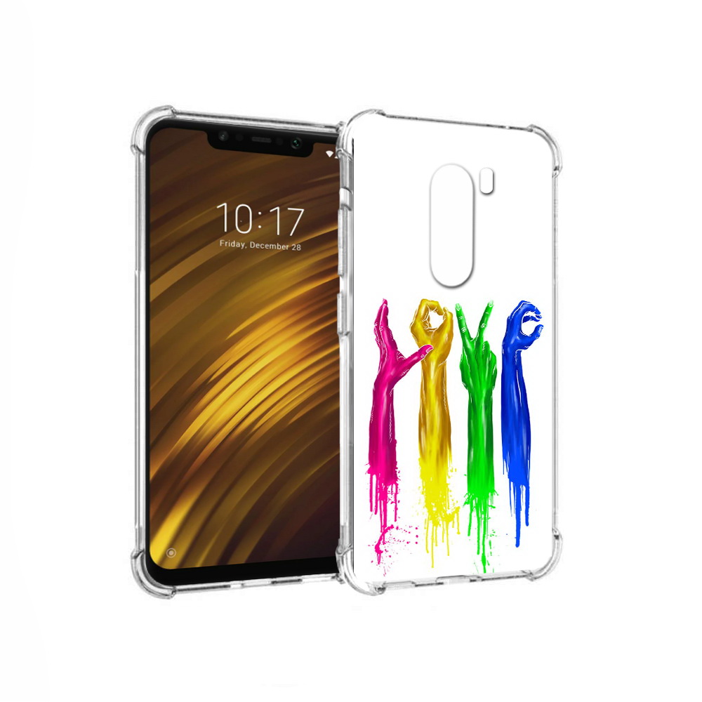 

Чехол MyPads Tocco для Xiaomi Pocophone F1 яркие руки love (PT116503.308.707), Прозрачный, Tocco