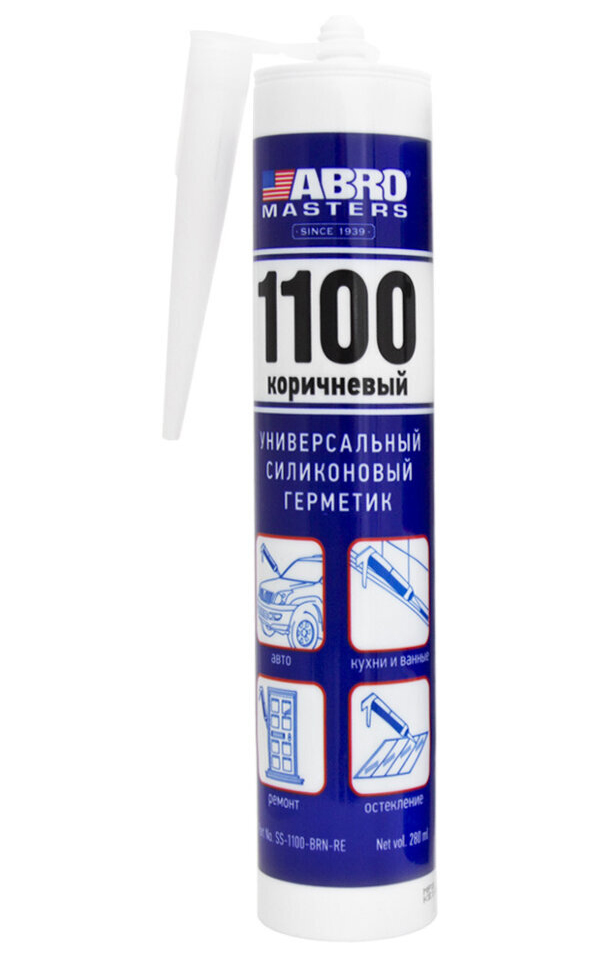 

Герметик силиконовый 1100 ABRO MASTERS (коричневый) 280 мл.