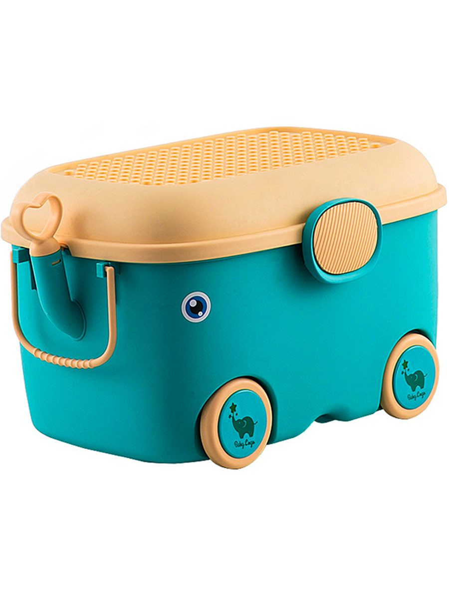 Ящик Корзина Контейнер для хранения игрушек Слон 52 литра (бирюзовый, 61х40х36,5 см) контейнер для хранения игрушек на колесах 57 л follow me синий колокольчик