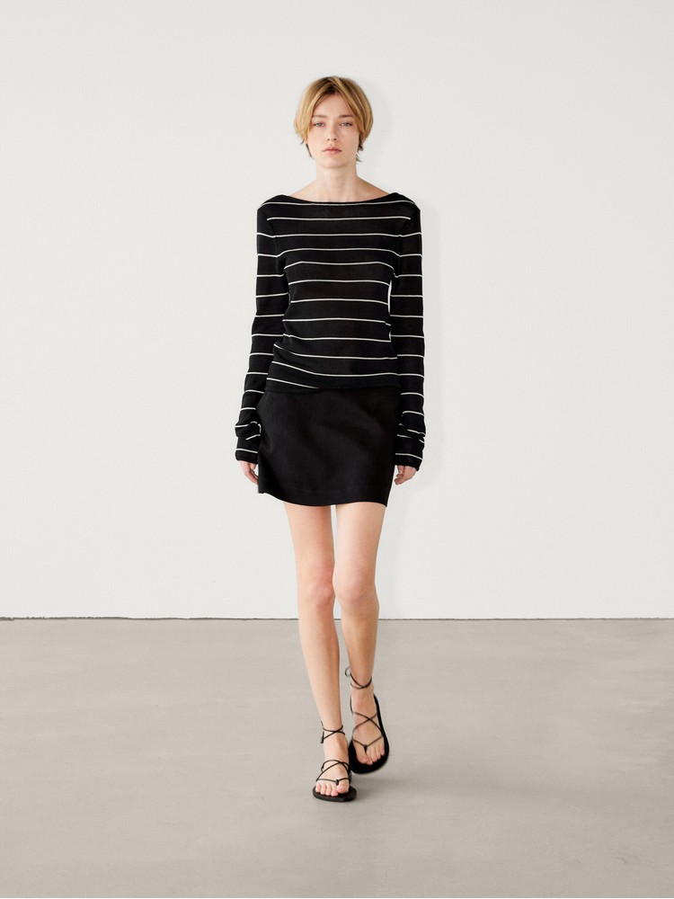 

юбка женская Massimo Dutti 5236/636-I2024 черная M, Черный, 5236/636-I2024