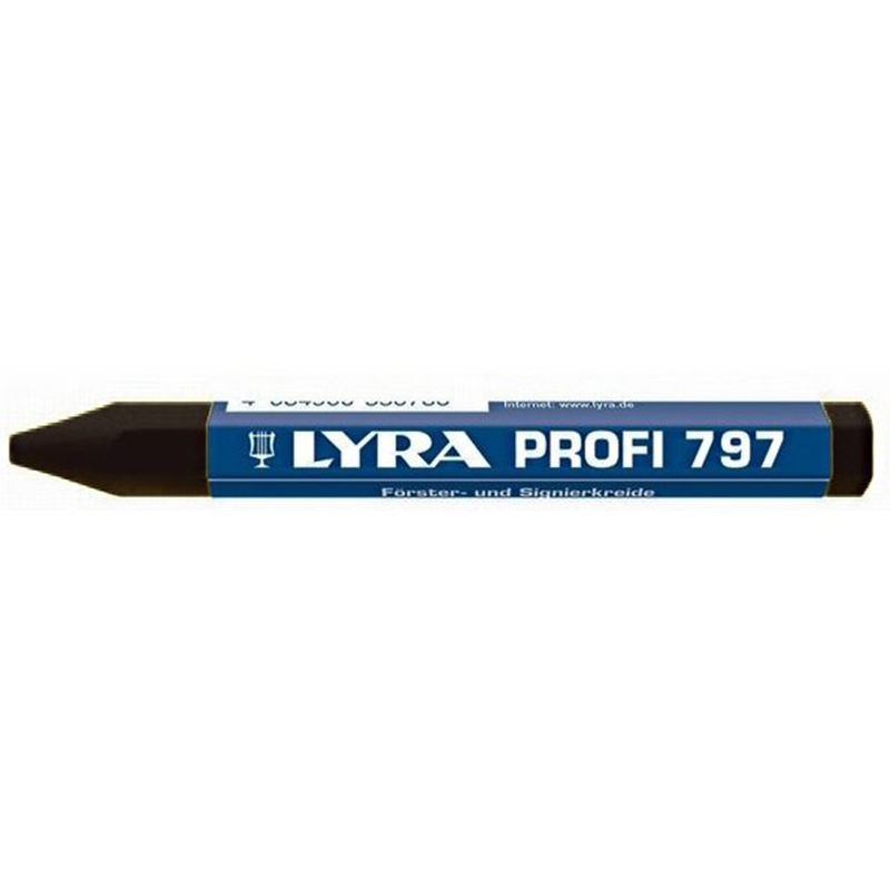 Маркировочный мелок для древесины Lyra, черный маркировочный восковой мелок lyra круглый 8 мм желтый l4960007