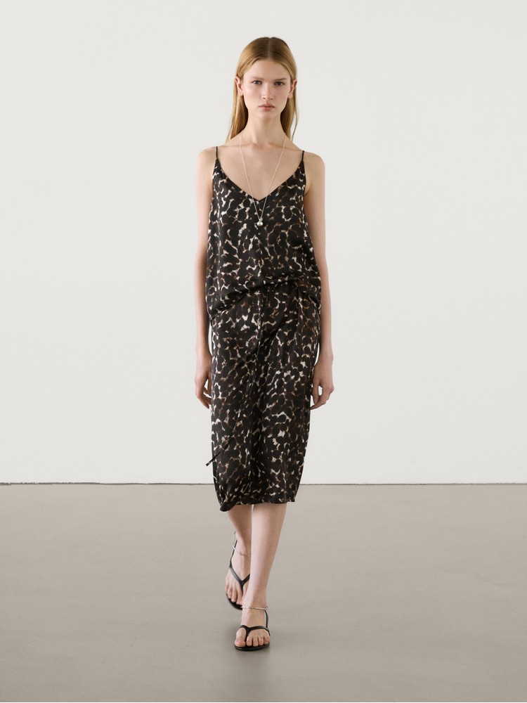 

юбка женская Massimo Dutti 5210/848-I2024 коричневая XS, Коричневый, 5210/848-I2024