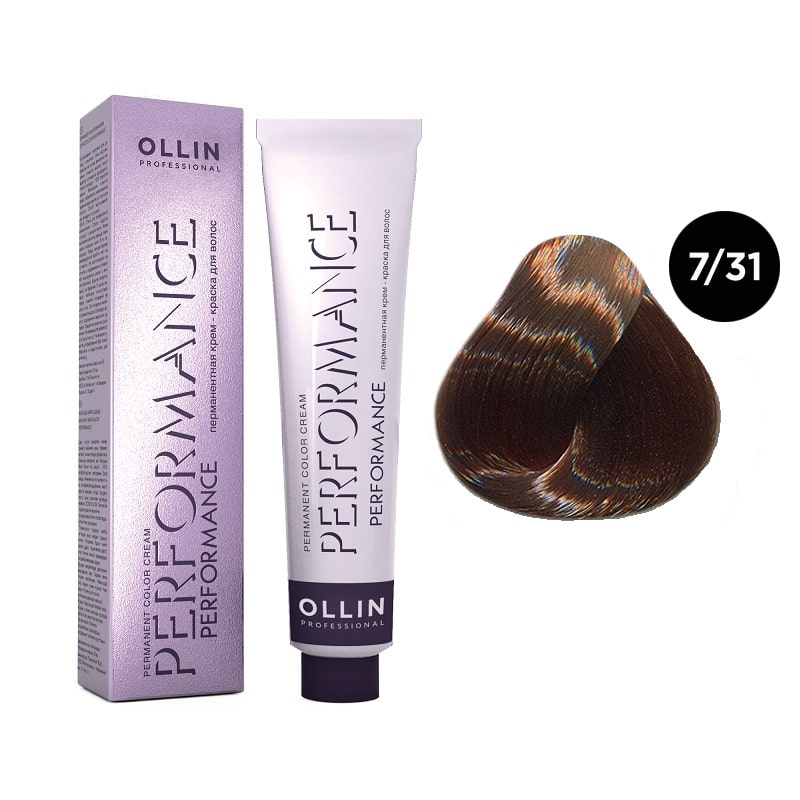 Краска для волос Ollin Professional Performance 7/31 Русый золотисто-пепельный 60 мл