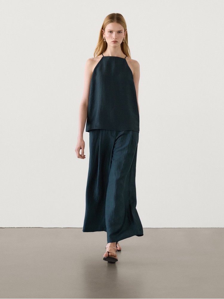 

топ женский Massimo Dutti 5156/884-I2024 синий S, 5156/884-I2024