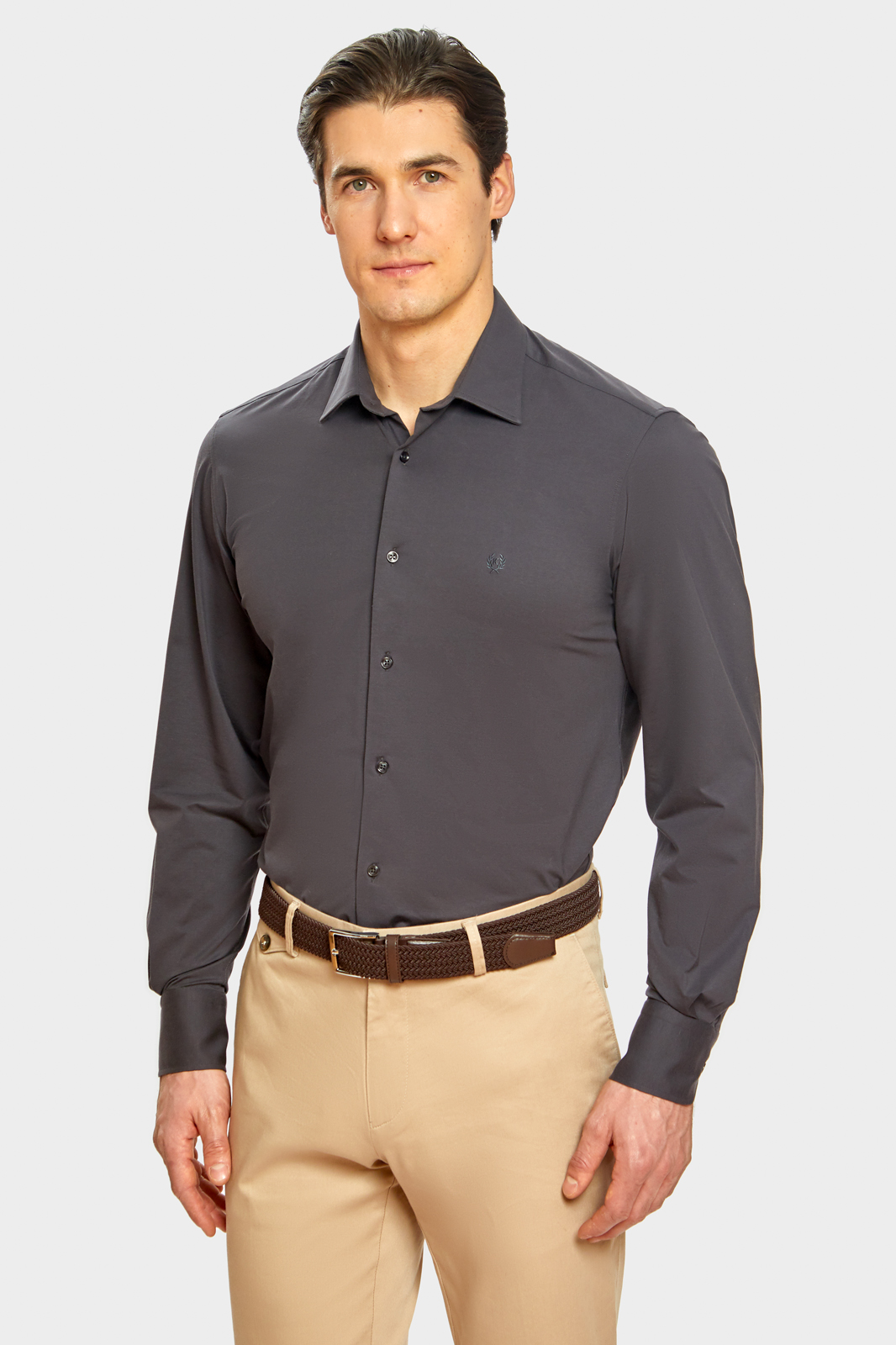 Рубашка мужская Kanzler 2S-418RL-1122-23 коричневая 45