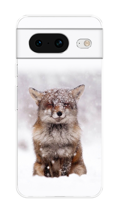 

Чехол на Google Pixel 8 "Зимняя лиса", Белый;серый;коричневый, 271550-1