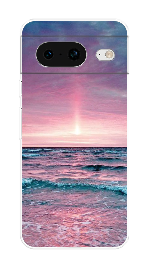 

Чехол на Google Pixel 8 "Восход 3", Розовый;голубой, 271550-2