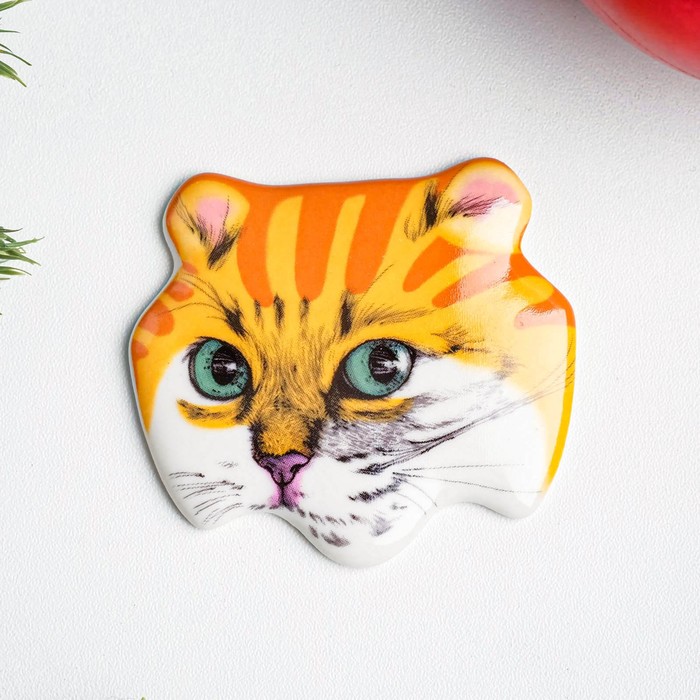 

Магнит Котейка, гжель, цветной, 6,5х0,5х6 см
