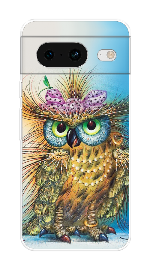 

Чехол на Google Pixel 8 "Модная сова", Коричневый;голубой, 271550-1