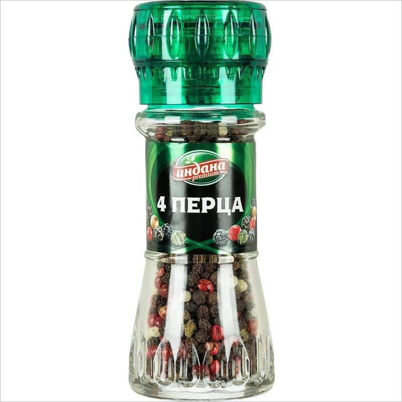 

Приправа Индана Премиум 4 перца в мельнице 35 г