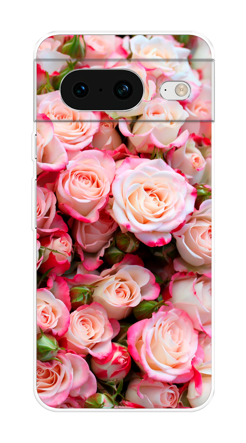 

Чехол на Google Pixel 8 "Много роз", Розовый, 271550-2