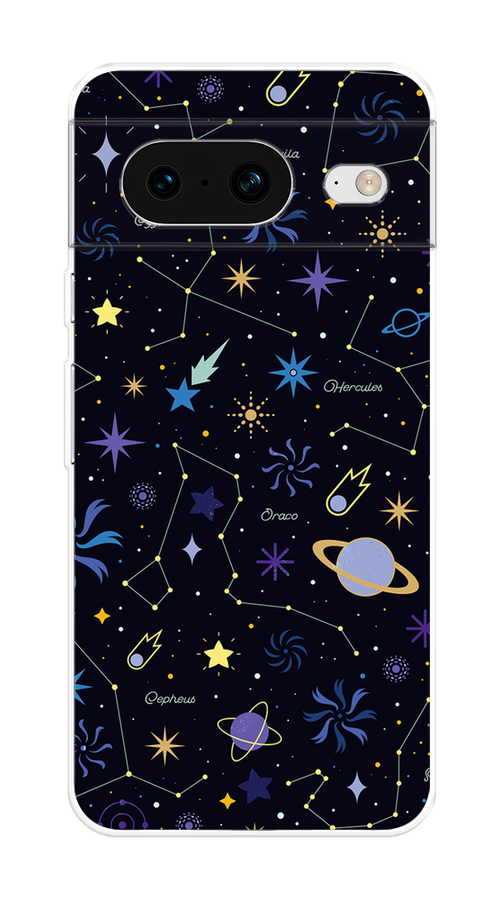 

Чехол на Google Pixel 8 "Цветной космос", Желтый, 271550-2