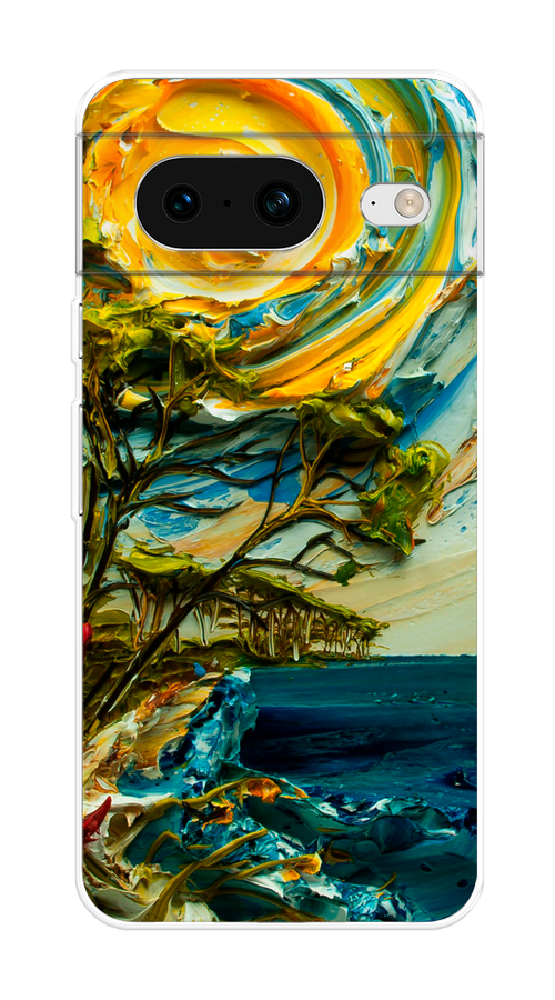

Чехол на Google Pixel 8 "Солнце живопись", Желтый;синий, 271550-4