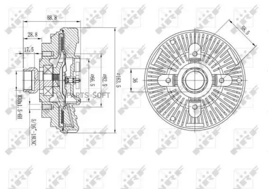 

Вискомуфта вентилятора JEEP Grand Cherokee 10> NRF 49610