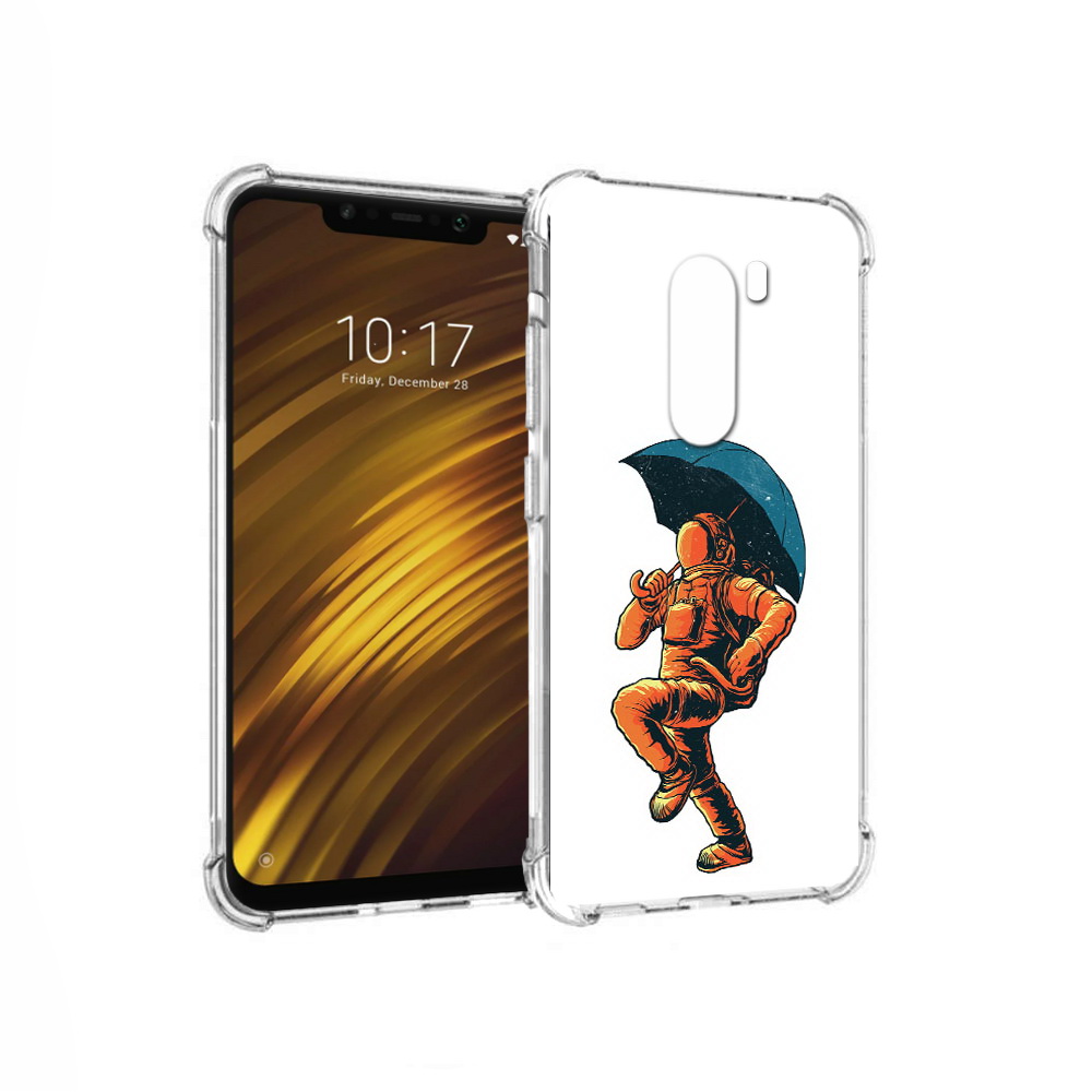 

Чехол MyPads Tocco для Xiaomi Pocophone F1 шагающий космонавт с зонтом (PT116503.308.695), Прозрачный, Tocco