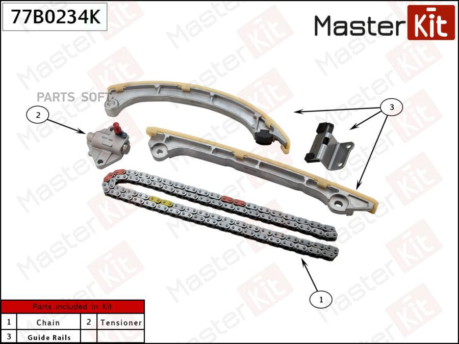 

Комплект цепи ГРМ MAZDA CX-5 2.5L PY-VPS 09- (без звездочек) Masterkit 77B0234K