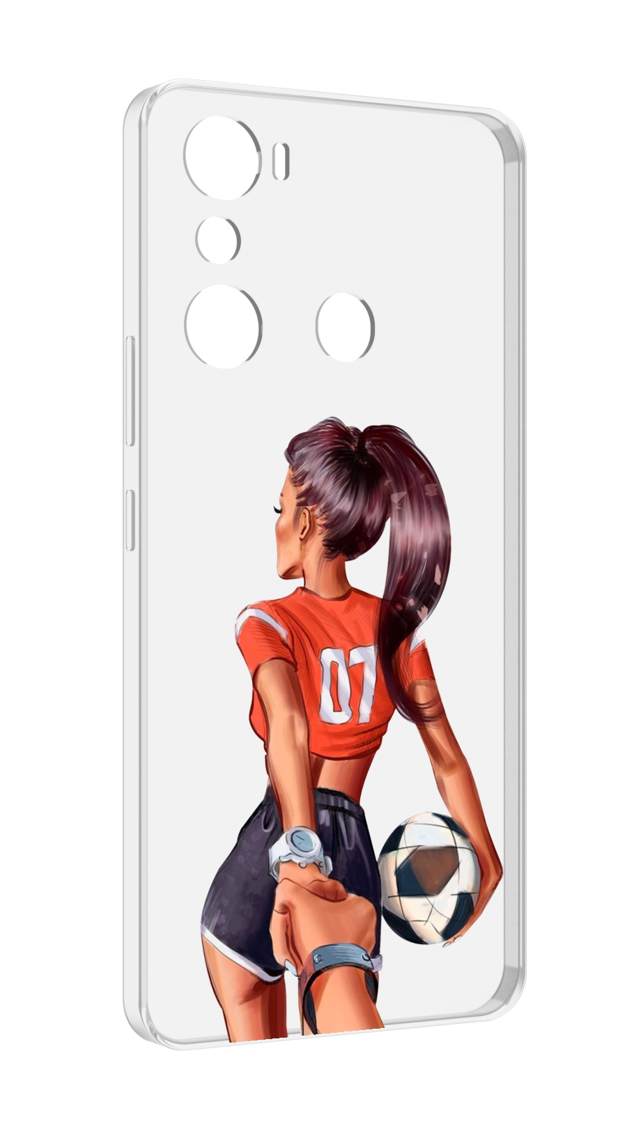 

Чехол MyPads Девушка-футболистка женский для Infinix Hot 20i, Прозрачный, Tocco