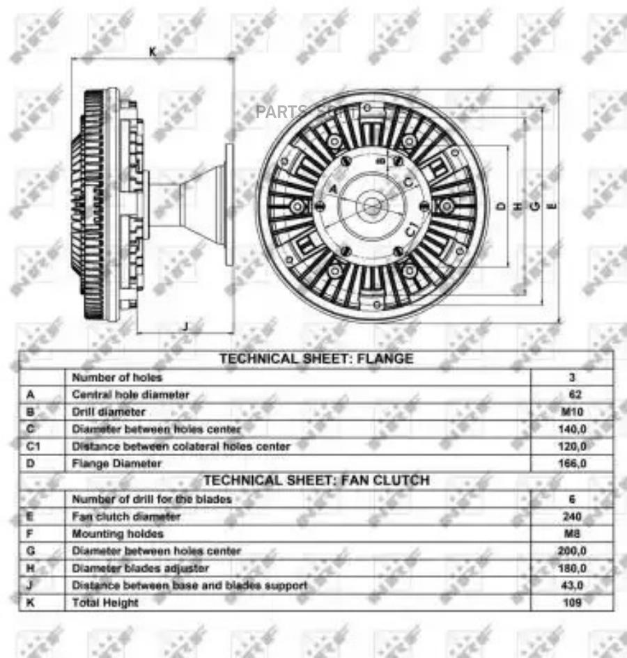 

Вискомуфта привода вентилятора D=240 MB Actros 1831 97-02
