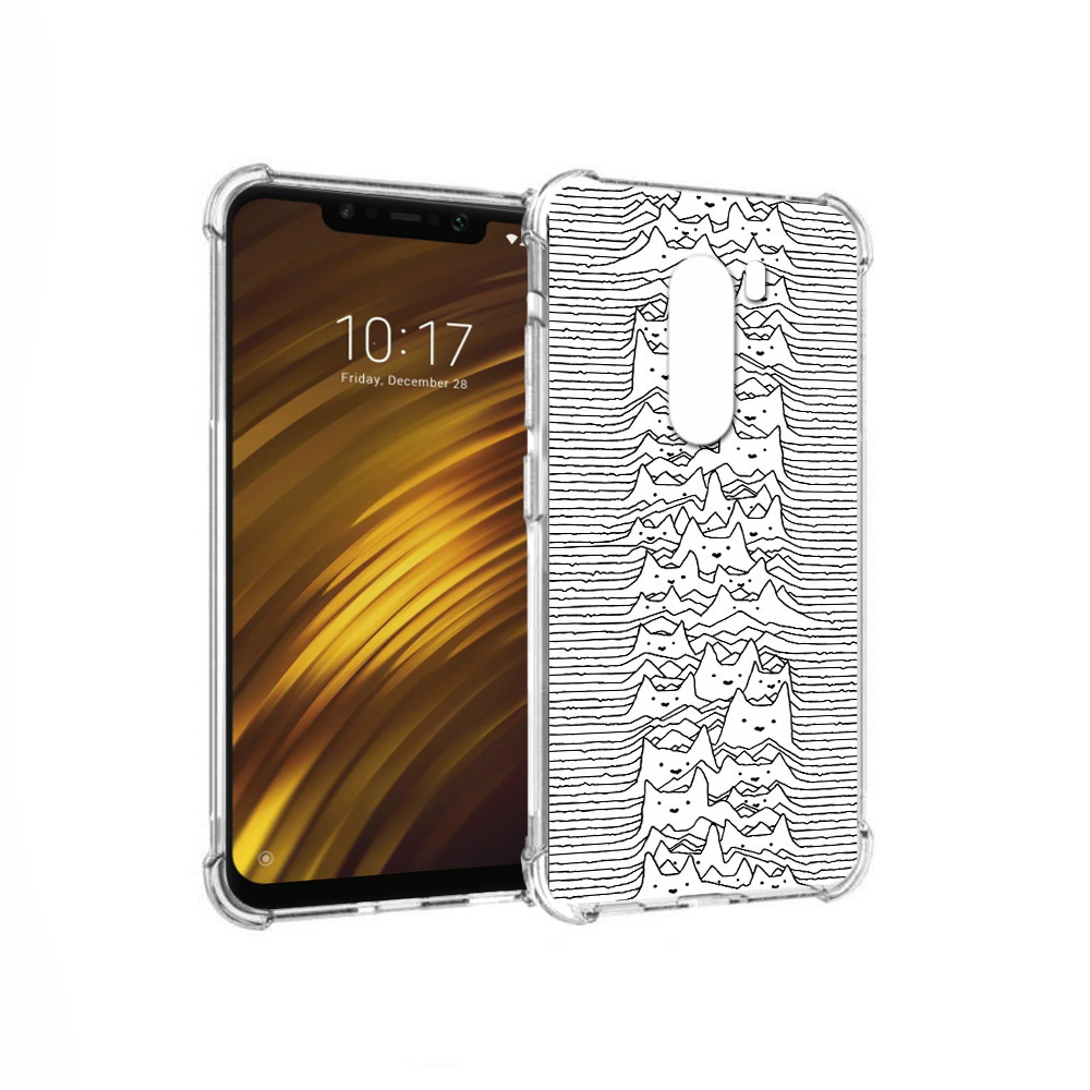 

Чехол MyPads Tocco для Xiaomi Pocophone F1 черно белые коты 3D (PT116503.308.682), Прозрачный, Tocco