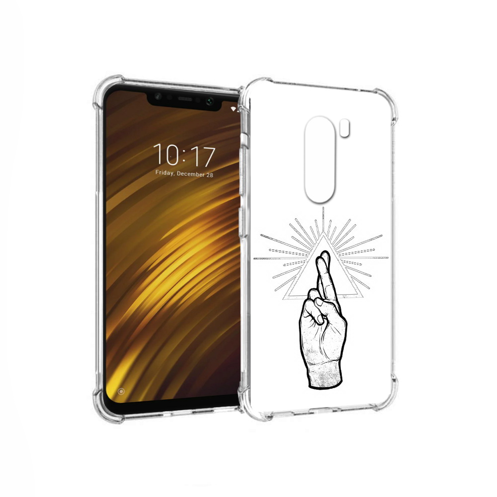 

Чехол MyPads Tocco для Xiaomi Pocophone F1 черно белая рука (PT116503.308.681), Прозрачный, Tocco