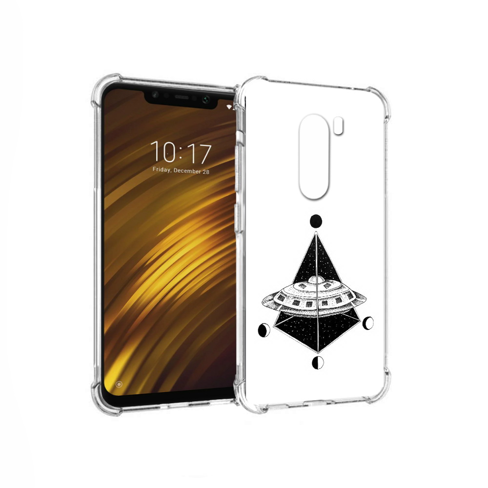 

Чехол MyPads Tocco для Xiaomi Pocophone F1 черно белая летающая тарелка (PT116503.308.679), Прозрачный, Tocco