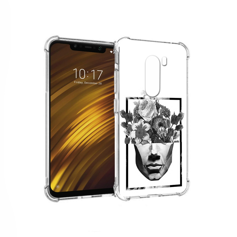 

Чехол MyPads Tocco для Xiaomi Pocophone F1 черно белая ваза в абстракции, Прозрачный, Tocco