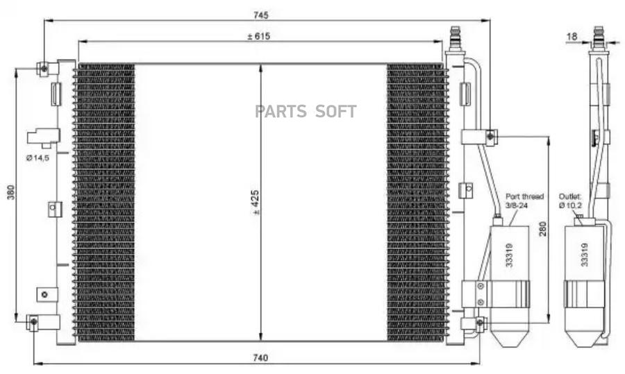 

Радиатор кондиционера Volvo Xc90 I 02>14 NRF 35876