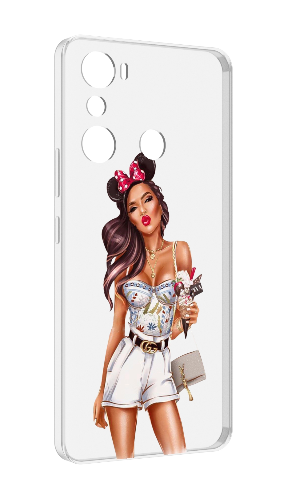 

Чехол MyPads Девушка-микки для Infinix Hot 20i, Прозрачный, Tocco