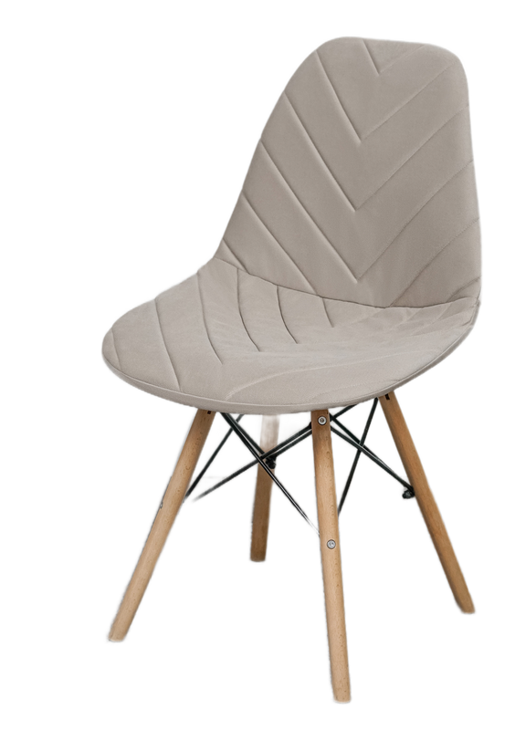 Чехол на стул Eames DSW из микровелюра CHIEDOCOVER, 40х46, елка, бежевый