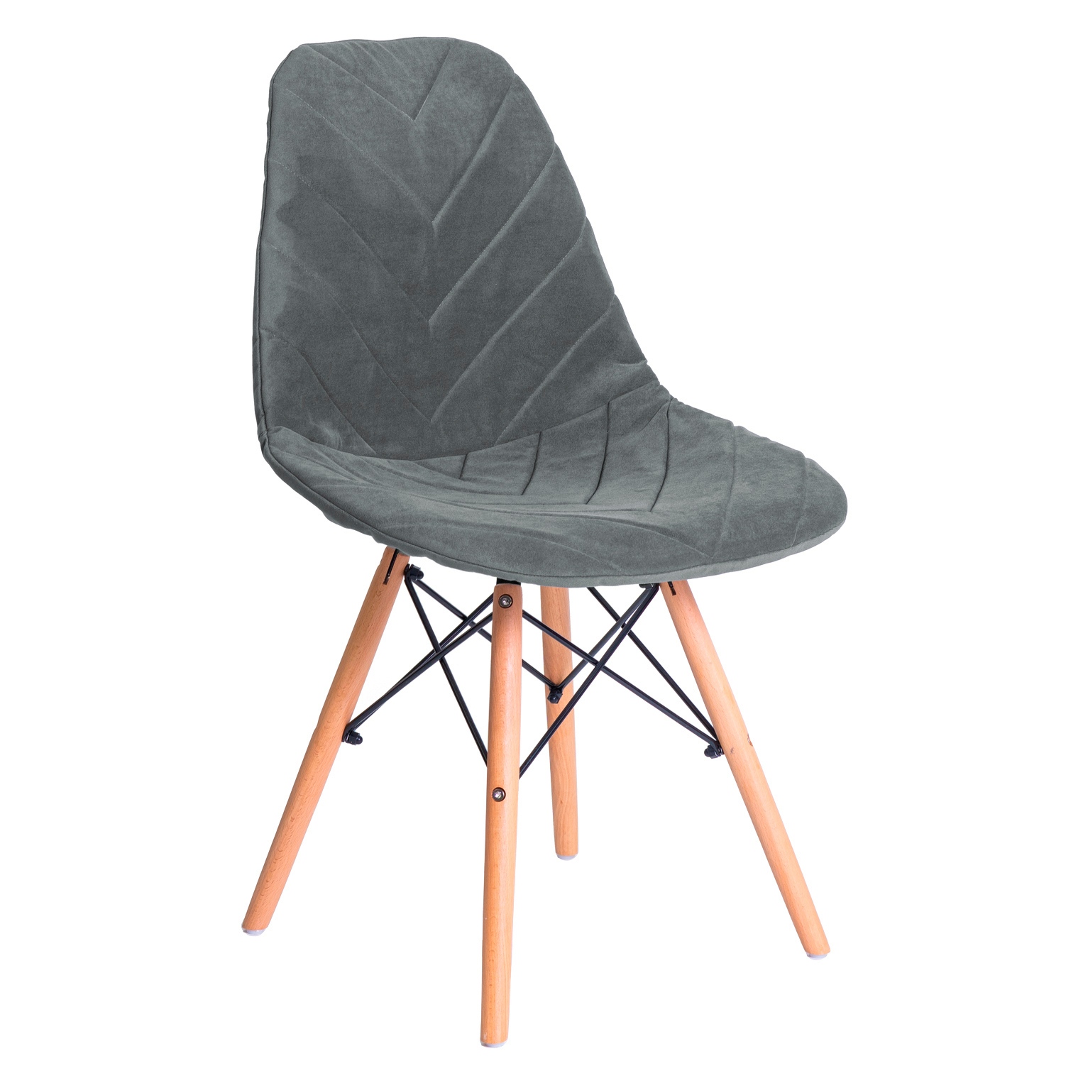 фото Чехол на стул eames dsw из велюра chiedocover, 40х46, елка, серый