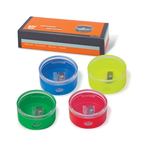 Точилка EISEN (АЙЗЕН, Германия), с контейнером, круглая, 4 цвета, 420, 419, (20 шт.)