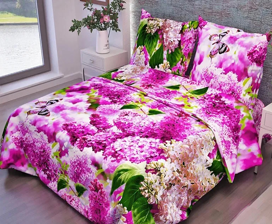 

Простыня Mercury Home «Сирень 1» 1.5 СП 145x214 Бязь, Сирень 1