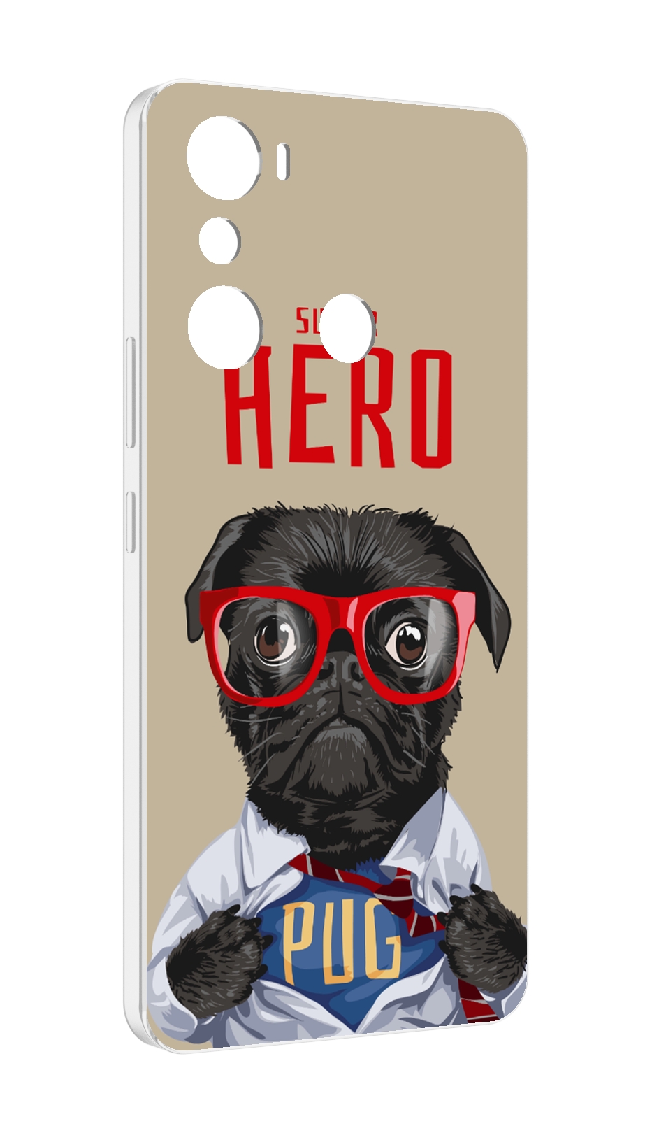

Чехол MyPads Герой-PUG для Infinix Hot 20i, Прозрачный, Tocco