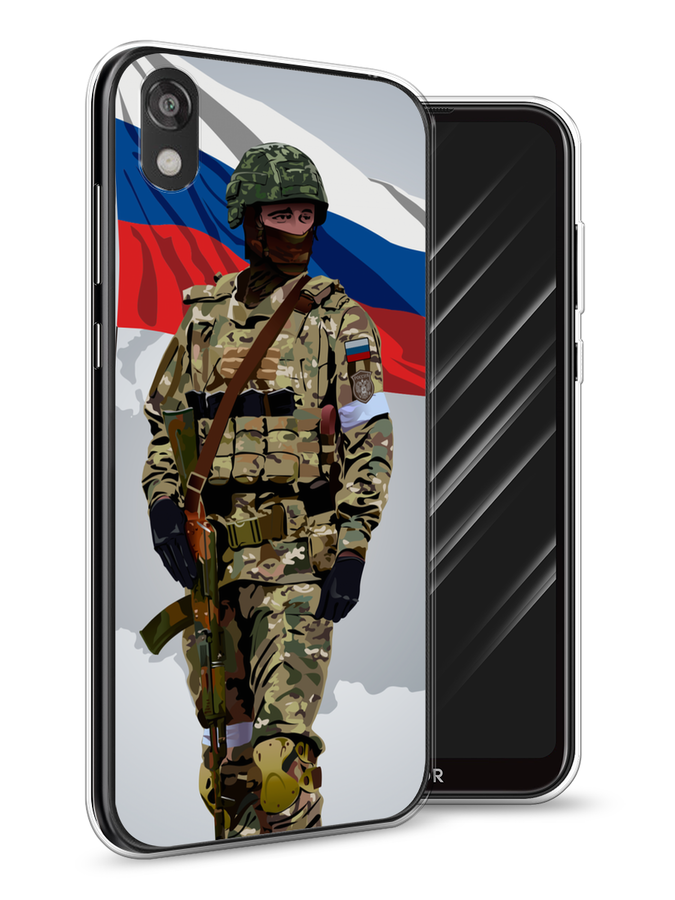 

Чехол Awog на Huawei Y5 2019/Honor 8S/8S Prime "Солдат с флагом", Белый;синий;красный;зеленый, 69050-1