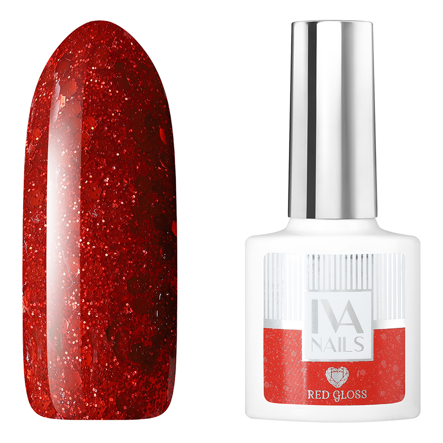 Гель-лак IVA nails Red Gloss №4 гель лак planet nails vortexx 651 8 мл