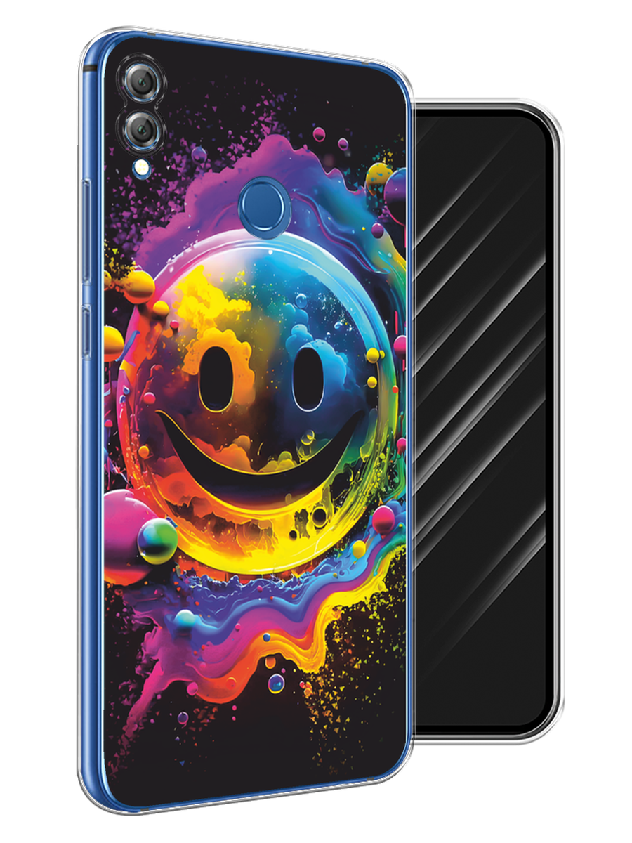 

Чехол Awog на Honor 8X "Кислотный смайл", Фиолетовый;желтый;синий, 66750-1
