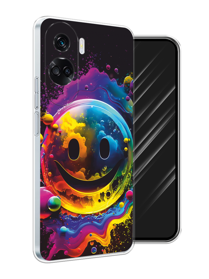 

Чехол Awog на Honor 90 Lite "Кислотный смайл", Фиолетовый;желтый;синий, 6122350-1