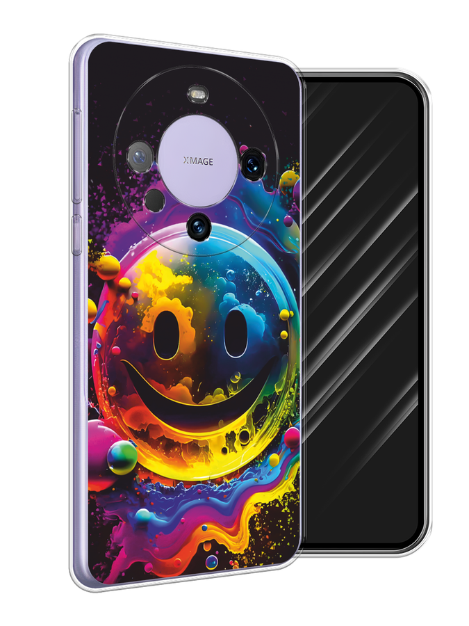 

Чехол Awog на Huawei Mate 60 Pro "Кислотный смайл", Фиолетовый;желтый;синий, 6122250-1