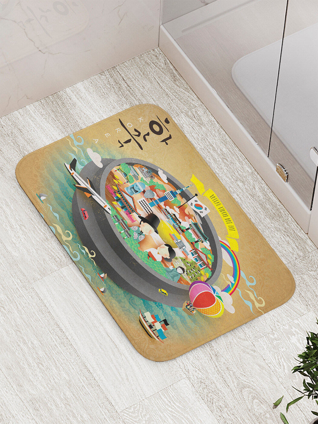 

Коврик противоскользящий для ванной, сауны, бассейна, 77х52 см bath_60111 JoyArty